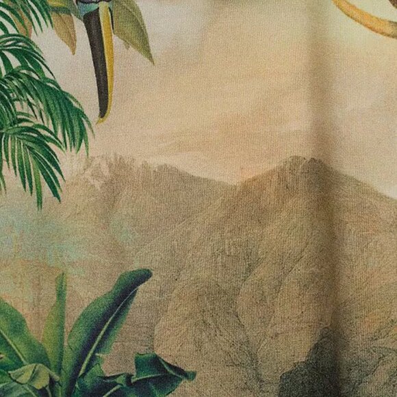 Johnny Was Rawi Janie Favorite Kimono Sleeve Tee Shirt Wild Animal Green Top NEW - Picture 3 of 10